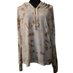 Found Los Angeles Hoodie M Tie Dye Sweatshirt Cozy Taupe Preppy Stretchy